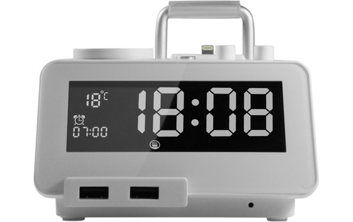 Homtime C12pro Blanc Radio réveil FM, dock Lightning Homtime C12pro Blanc Radio réveil FM, dock Lightning